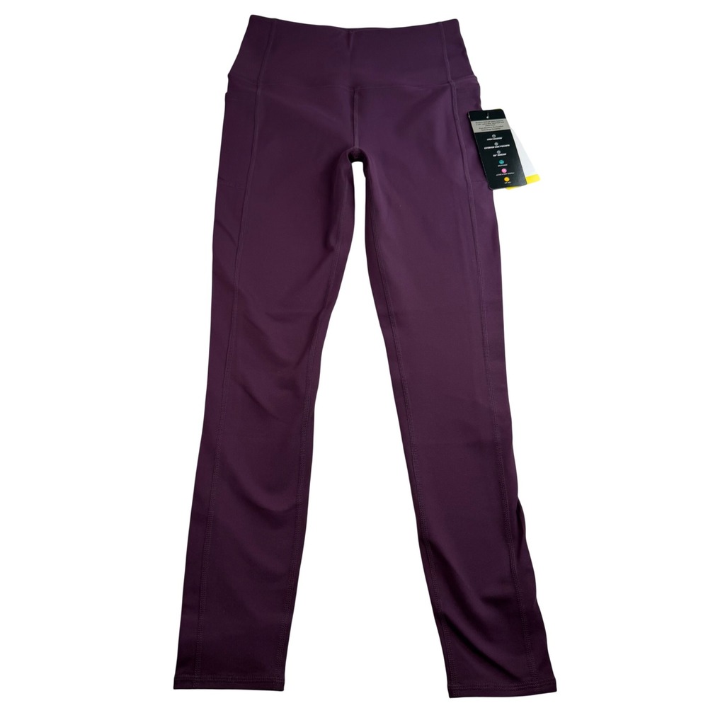 Skechers GO WALK Purple High Waisted Leggings with Pockets Small NWT